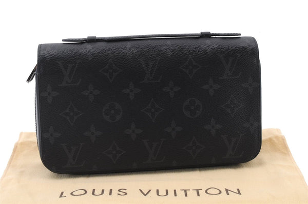 Authentic LOUIS VUITTON Monogram Eclipse Zippy XL Wallet M61698 LV 7802C