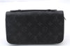 Authentic LOUIS VUITTON Monogram Eclipse Zippy XL Wallet M61698 LV 7802C