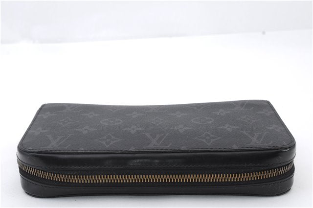 Authentic LOUIS VUITTON Monogram Eclipse Zippy XL Wallet M61698 LV 7802C