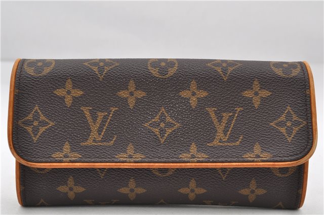 Authentic Louis Vuitton Monogram Pochette Twin PM Shoulder Bag M51854 LV 7802E