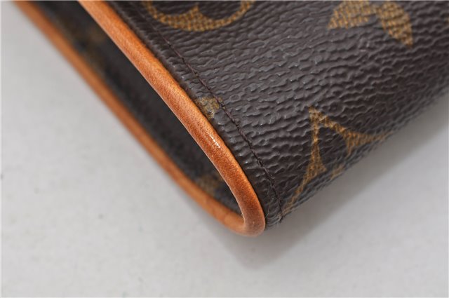 Authentic Louis Vuitton Monogram Pochette Twin PM Shoulder Bag M51854 LV 7802E