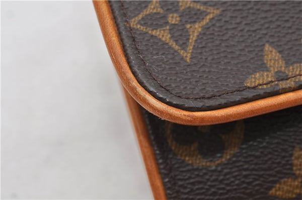 Authentic Louis Vuitton Monogram Pochette Twin PM Shoulder Bag M51854 LV 7802E