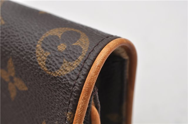 Authentic Louis Vuitton Monogram Pochette Twin PM Shoulder Bag M51854 LV 7802E