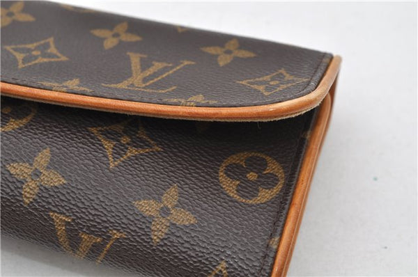 Authentic Louis Vuitton Monogram Pochette Twin PM Shoulder Bag M51854 LV 7802E