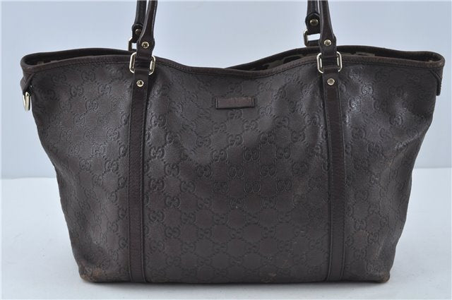 Authentic GUCCI Guccissima GG Leather Shoulder Tote Bag 197953 Brown 7804C