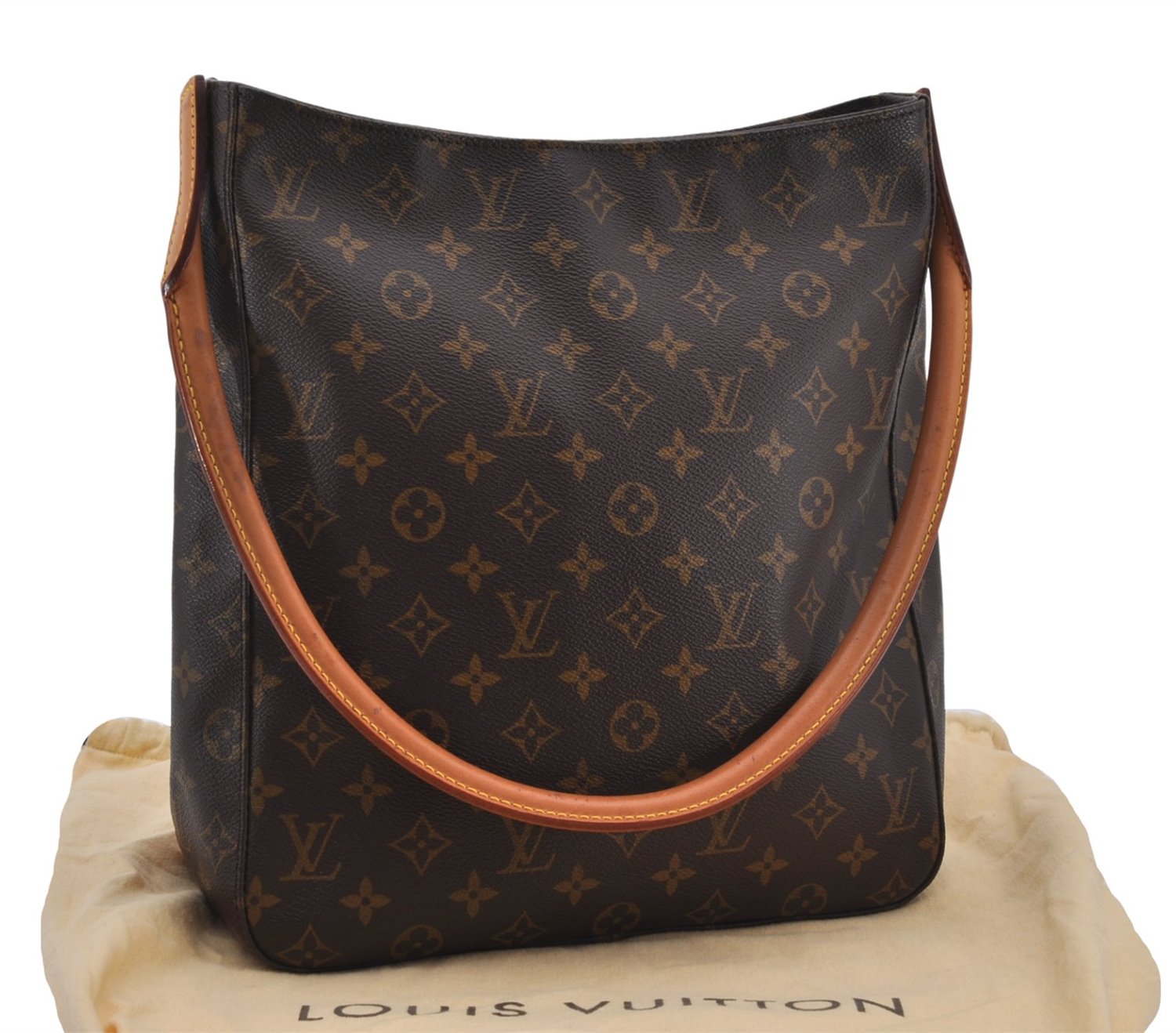 Authentic Louis Vuitton Monogram Looping GM Shoulder Bag M51145 LV 7808E