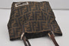 Authentic FENDI Vintage Zucca Shoulder Tote Bag Purse Nylon Leather Brown 7809I