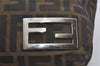 Authentic FENDI Vintage Zucca Shoulder Tote Bag Purse Nylon Leather Brown 7809I