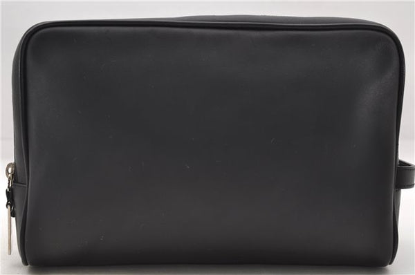 Authentic GUCCI Clutch Hand Bag Purse Leather Black 7810D