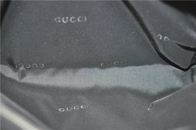 Authentic GUCCI Clutch Hand Bag Purse Leather Black 7810D