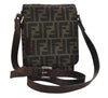 Authentic FENDI Zucca Shoulder Cross Body Bag Purse Nylon Leather Brown 7811I