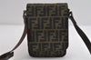 Authentic FENDI Zucca Shoulder Cross Body Bag Purse Nylon Leather Brown 7811I