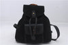 Authentic GUCCI Bamboo Backpack Suede Leather Black 7813D
