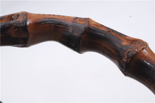 Authentic GUCCI Bamboo Backpack Suede Leather Black 7813D