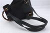 Authentic GUCCI Bamboo Backpack Suede Leather Black 7813D