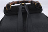 Authentic GUCCI Bamboo Backpack Suede Leather Black 7813D