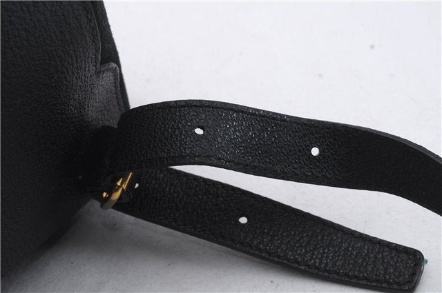 Authentic GUCCI Bamboo Backpack Suede Leather Black 7813D