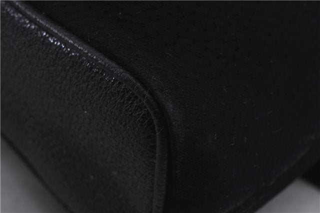 Authentic GUCCI Bamboo Backpack Suede Leather Black 7813D