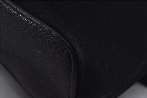 Authentic GUCCI Bamboo Backpack Suede Leather Black 7813D