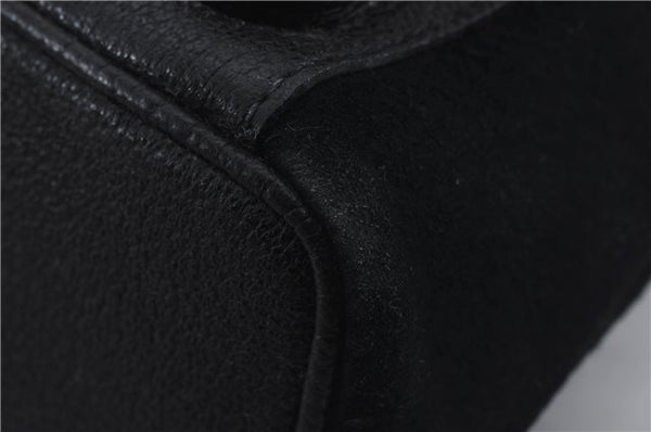 Authentic GUCCI Bamboo Backpack Suede Leather Black 7813D