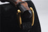 Authentic GUCCI Bamboo Backpack Suede Leather Black 7813D