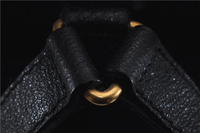 Authentic GUCCI Bamboo Backpack Suede Leather Black 7813D