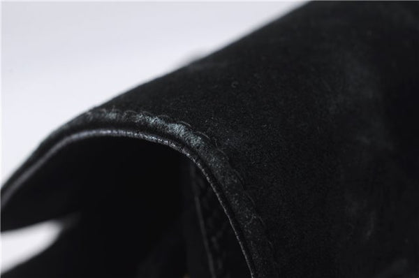 Authentic GUCCI Bamboo Backpack Suede Leather Black 7813D