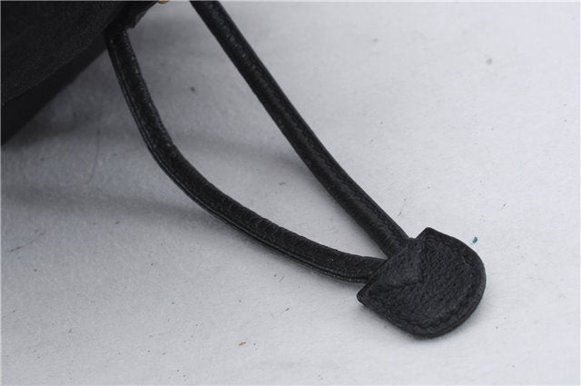 Authentic GUCCI Bamboo Backpack Suede Leather Black 7813D