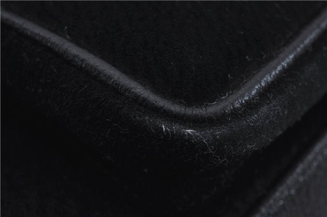 Authentic GUCCI Bamboo Backpack Suede Leather Black 7813D