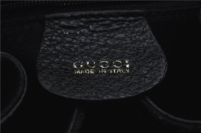 Authentic GUCCI Bamboo Backpack Suede Leather Black 7813D