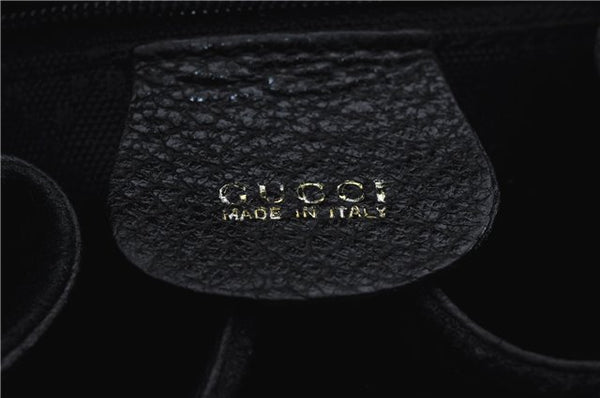 Authentic GUCCI Bamboo Backpack Suede Leather Black 7813D