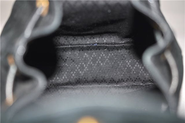 Authentic GUCCI Bamboo Backpack Suede Leather Black 7813D