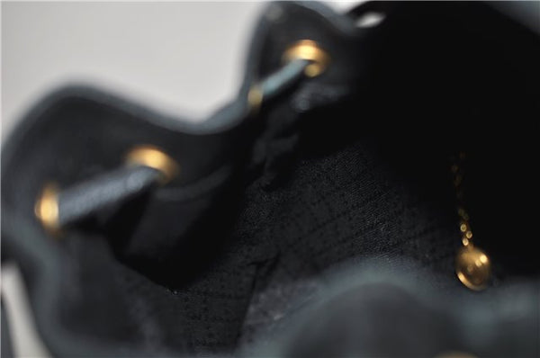 Authentic GUCCI Bamboo Backpack Suede Leather Black 7813D