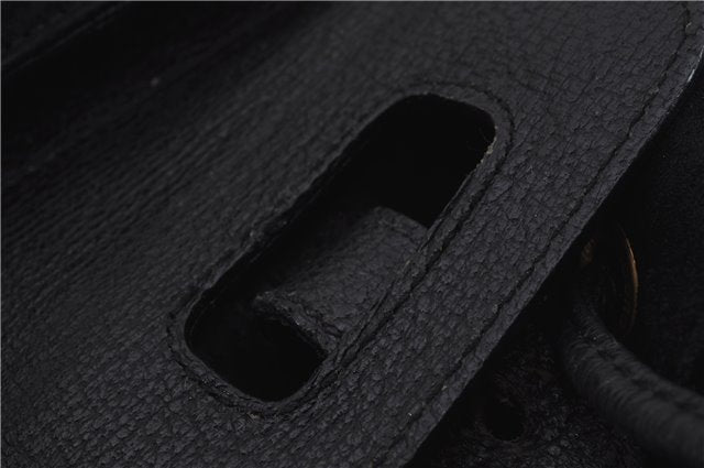 Authentic GUCCI Bamboo Backpack Suede Leather Black 7813D