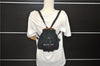 Authentic GUCCI Bamboo Backpack Suede Leather Black 7813D