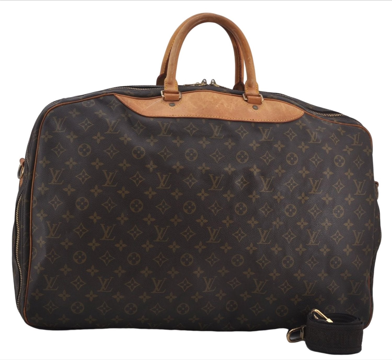 Authentic Louis Vuitton Monogram Alize 2 Poches 2 Way Travel Bag M41392 LV 7813E