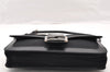 Authentic FENDI Mamma Baguette Shoulder Bag Purse Jersey Leather Black 7813I