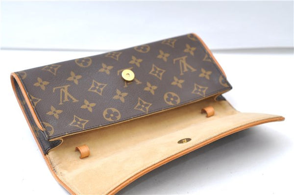 Authentic Louis Vuitton Monogram Pochette Twin GM Shoulder Bag M51852 LV 7814E