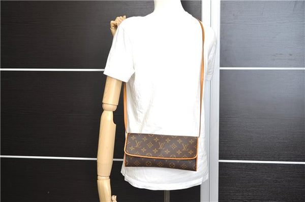 Authentic Louis Vuitton Monogram Pochette Twin GM Shoulder Bag M51852 LV 7814E