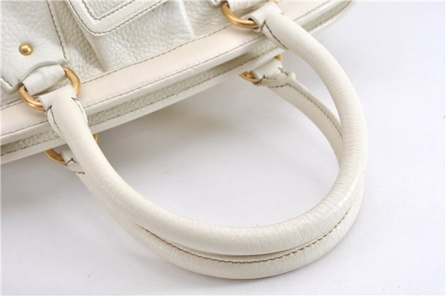 Authentic PRADA VIT DAINO Leather Nappa Shoulder Hand Bag BN1529 White 7819F