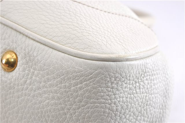 Authentic PRADA VIT DAINO Leather Nappa Shoulder Hand Bag BN1529 White 7819F