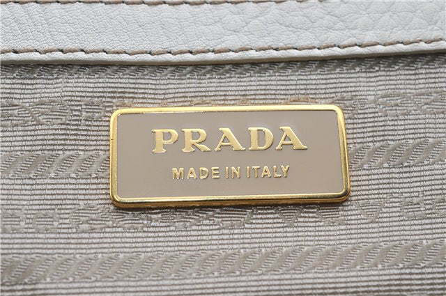 Authentic PRADA VIT DAINO Leather Nappa Shoulder Hand Bag BN1529 White 7819F