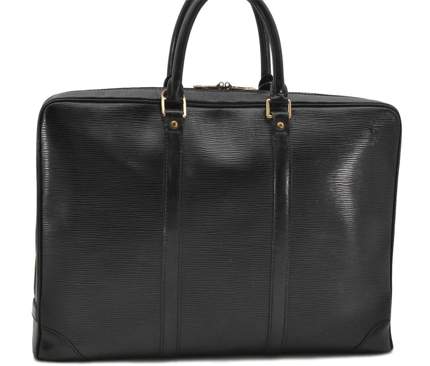 Auth Louis Vuitton Epi Porte Documents Voyage Briefcase Black M59162 LV 7820C