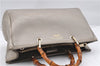 Authentic GUCCI Bamboo Shopper Medium 2Way Hand Bag Leather Metallic Beige 7821F
