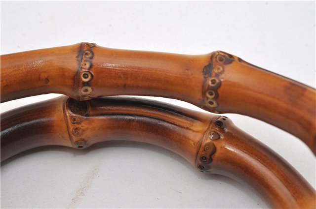 Authentic GUCCI Bamboo Shopper Medium 2Way Hand Bag Leather Metallic Beige 7821F