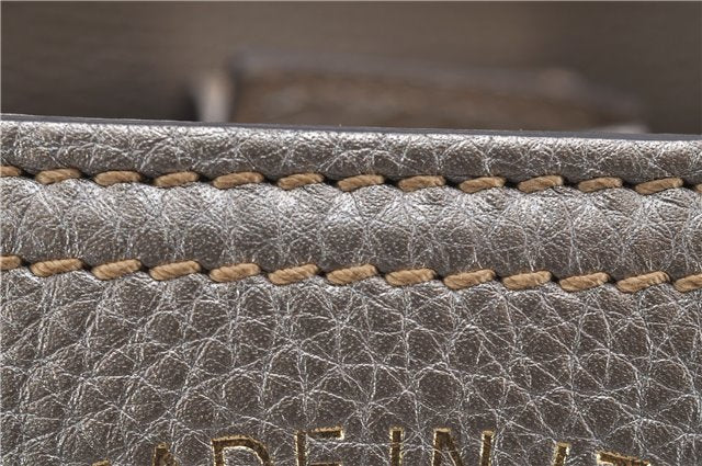 Authentic GUCCI Bamboo Shopper Medium 2Way Hand Bag Leather Metallic Beige 7821F