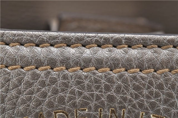 Authentic GUCCI Bamboo Shopper Medium 2Way Hand Bag Leather Metallic Beige 7821F