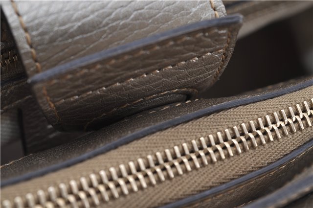 Authentic GUCCI Bamboo Shopper Medium 2Way Hand Bag Leather Metallic Beige 7821F