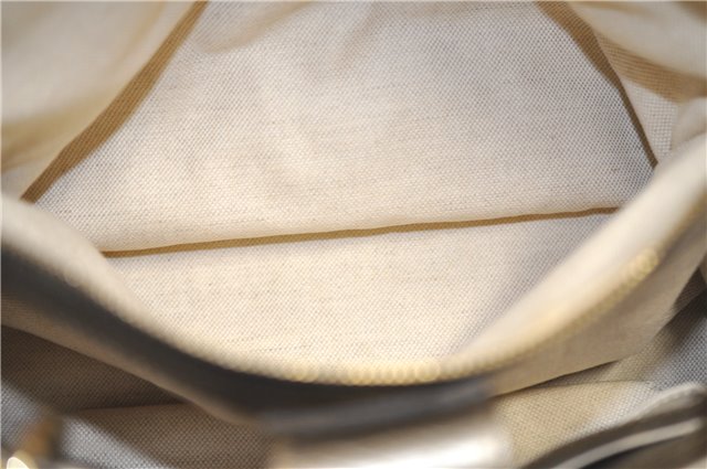 Authentic GUCCI Bamboo Shopper Medium 2Way Hand Bag Leather Metallic Beige 7821F