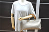 Authentic GUCCI Bamboo Shopper Medium 2Way Hand Bag Leather Metallic Beige 7821F